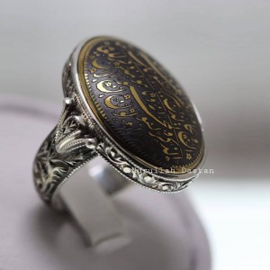 Nurullah Daştan Özel  Tasarım Hamatit  Kalemişi  İşlemeli Gümüş Yüzük