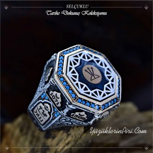 Selçuklu Motifli Oğuz Kağan Mühür Yüzük